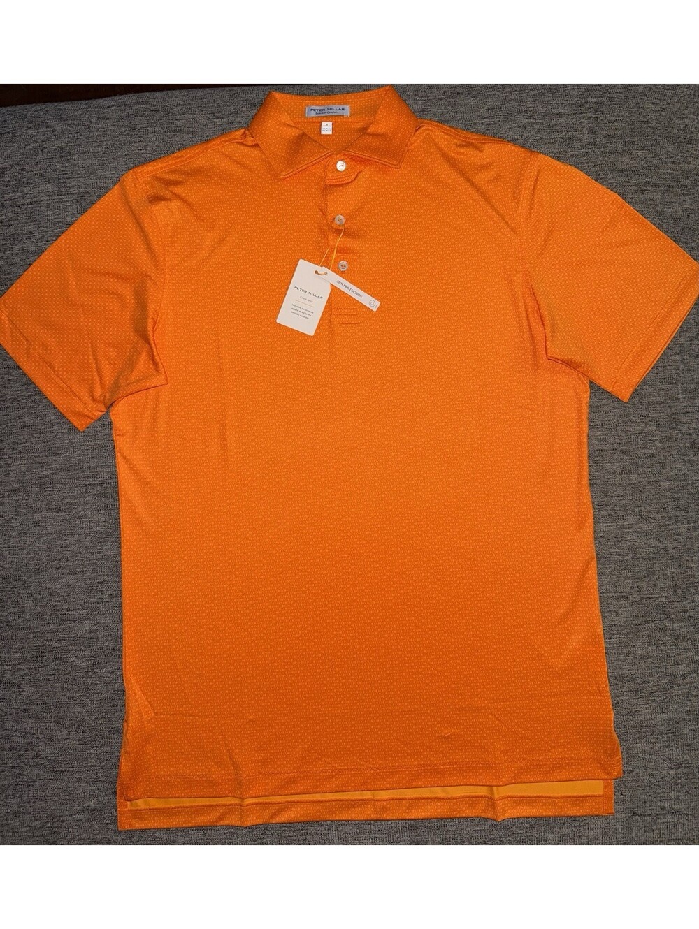 Peter Millar Golf Men Small Summer Comfort Crown Sport Iron Orange Polo $145 New